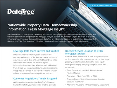 DataTree for Mortgage Lenders Product Sheet